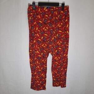 Superman Lounge Pants Men’s Large Red DC Comics Logo Print 100% Cotton Pajama
